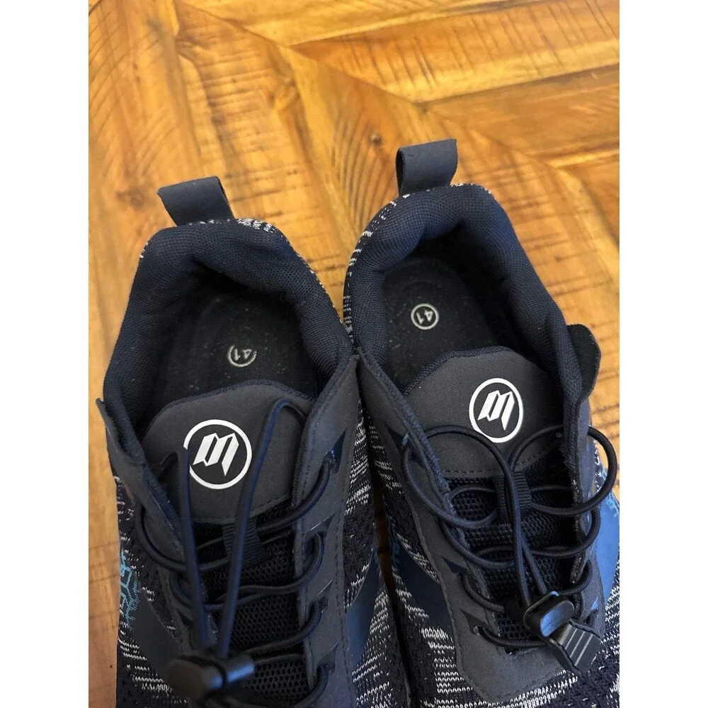 WHITIN Men’s 8 Minimalist Barefoot Trail Shoes EU 41 Black Blue Gray Wide Toe